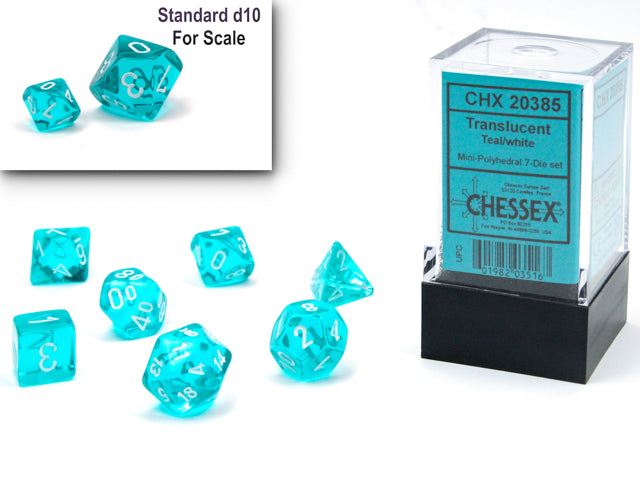 Chessex Mini-Polyhedral 7-Die Würfel-Set Festive - Mosaic/Gelb