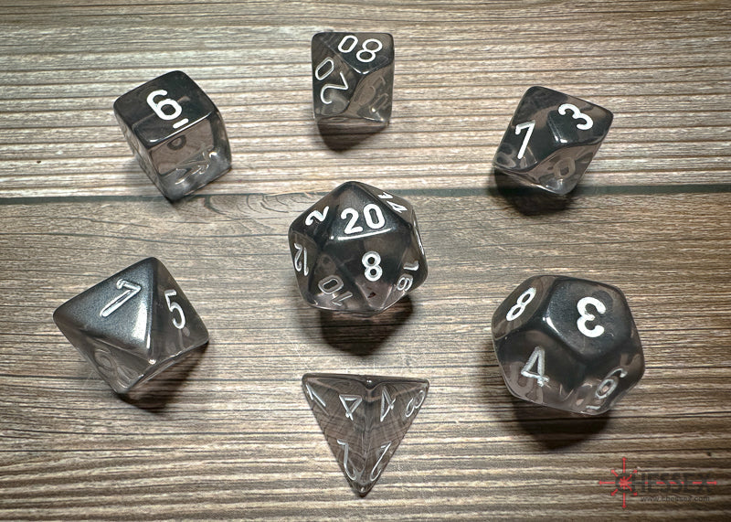 Chessex Polyhedral 7 Die Würfel-Set Gemini Schwarz-Grau/Grün