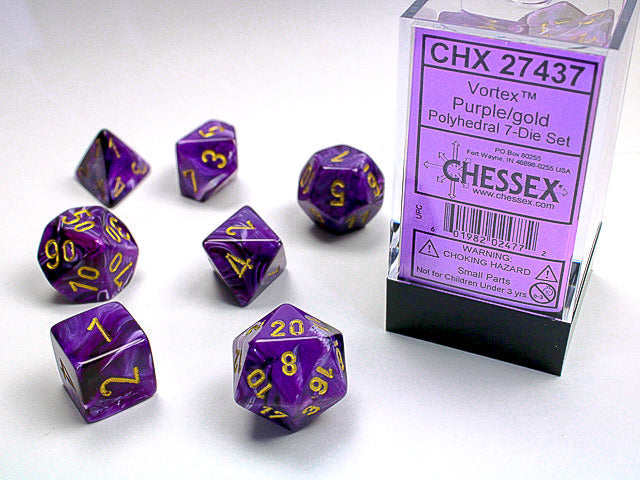 Chessex Polyhedral 7 Die Würfel-Set Gemini Schwarz-Grau/Grün