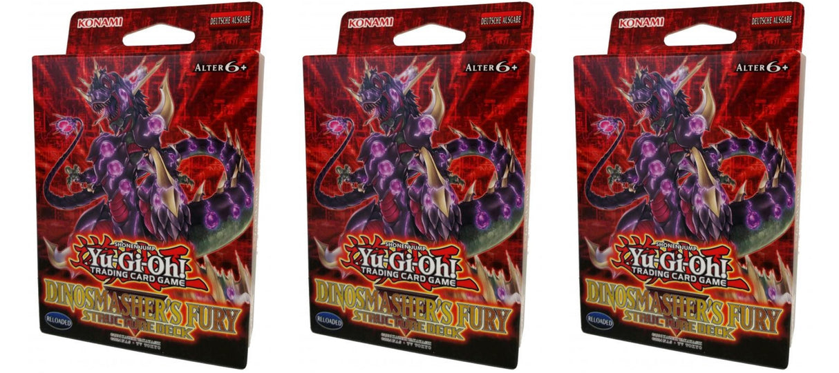 Yu-Gi-Oh! Dinosmashers Fury Structure Deck 3er Set deutsch