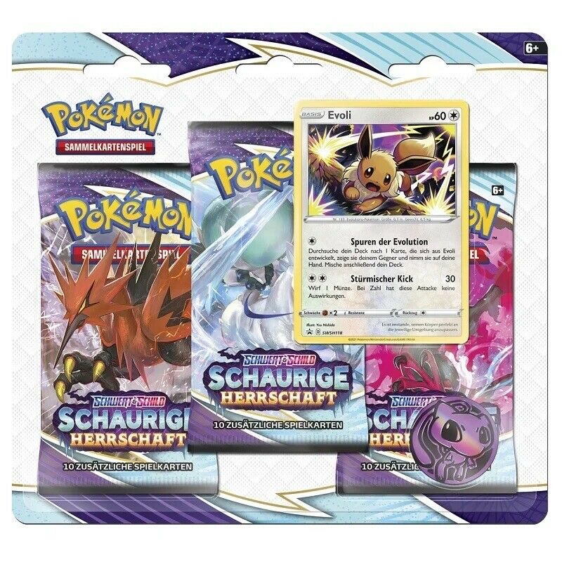 Pokémon SWSH06 - Schaurige Herrschaft - 3-Pack Blister - Evoli - deutsch