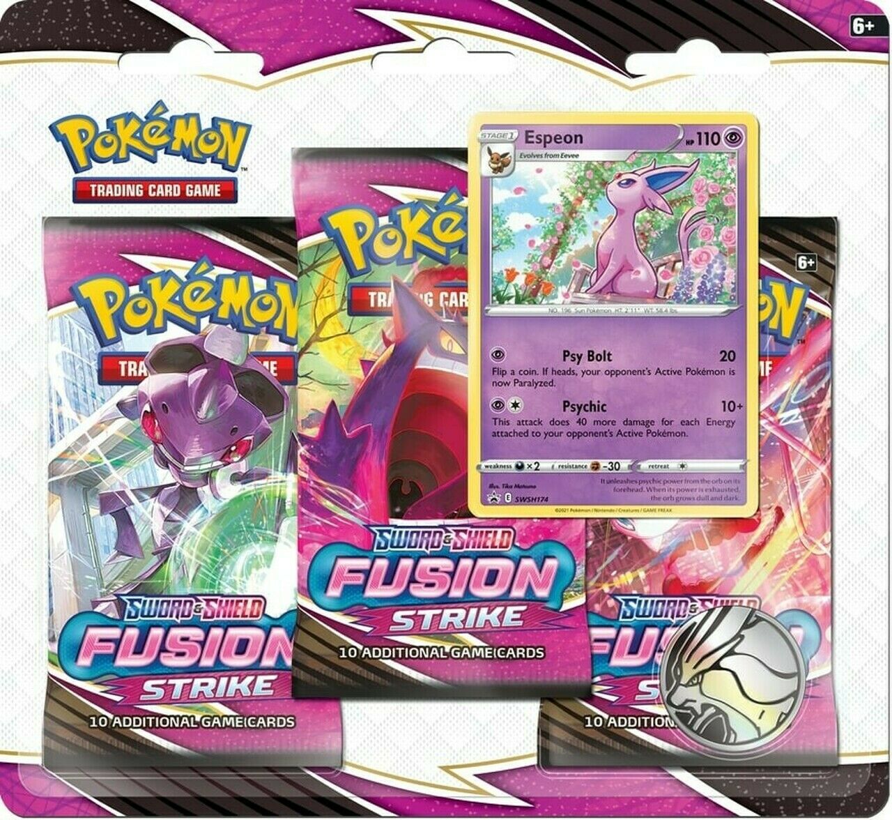 Pokémon Fusion Strike - SWSH08 - 3-Pack Blister - Espeon - englisch