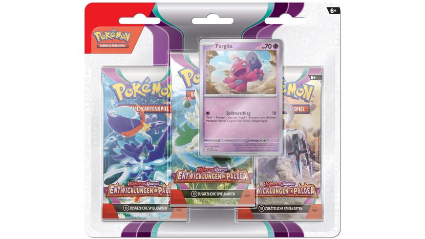 Pokémon Karmesin & Purpur Entwicklungen in Paldea - 3-Pack Blister Forgita - deutsch