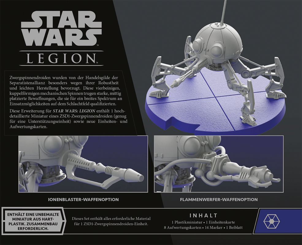 Star Wars: Legion - ZSD1-Zwerg-Spinnendroide Erweiterung - Deutsch