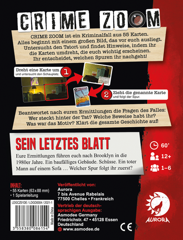 Crime Zoom Fall 1: Sein letztes Blatt • DE