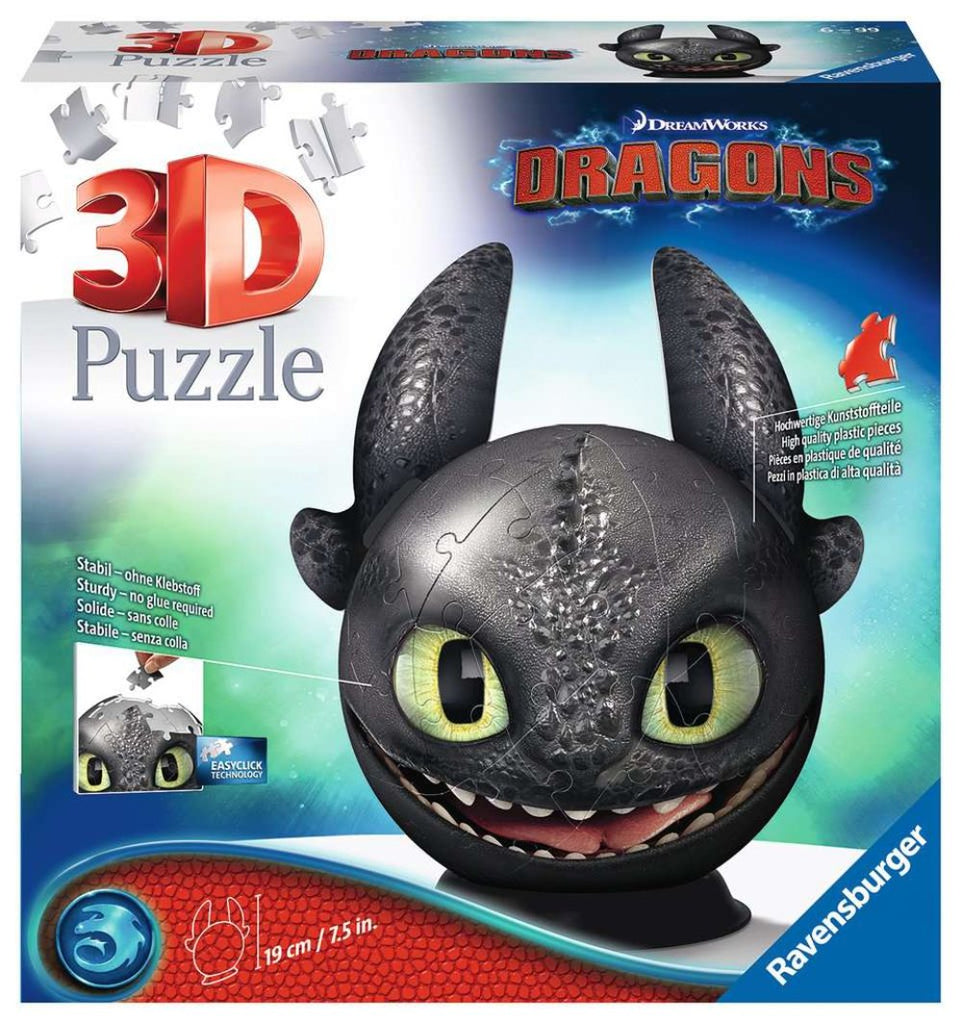 3D Puzzle - Dragons 3 Ohnezahn mit Ohren