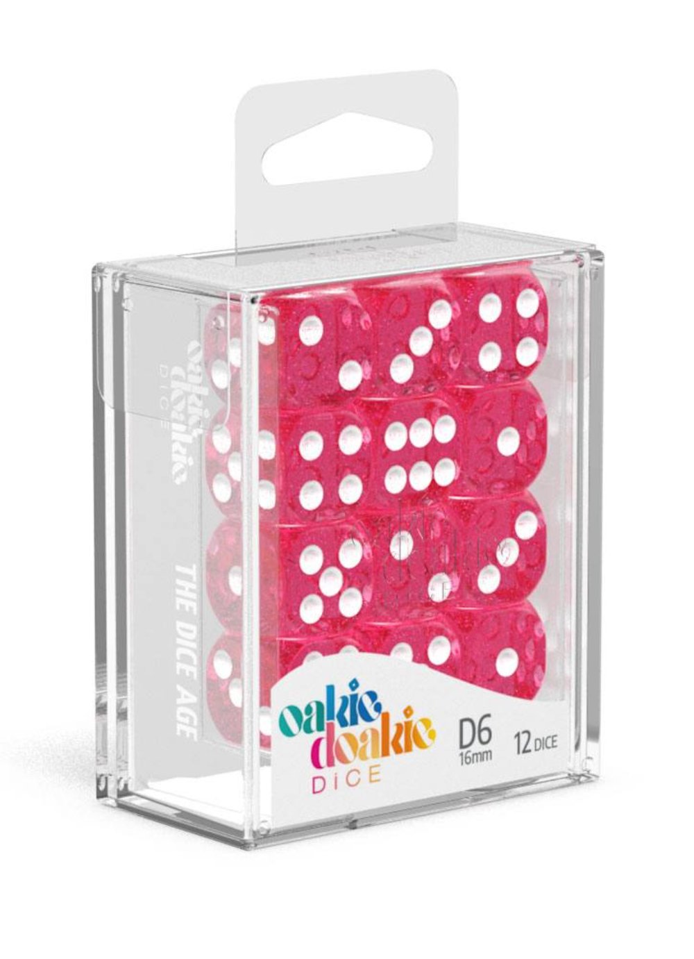 Oakie Doakie Dice W6 Würfel 16 mm Speckled - Rosa (12)