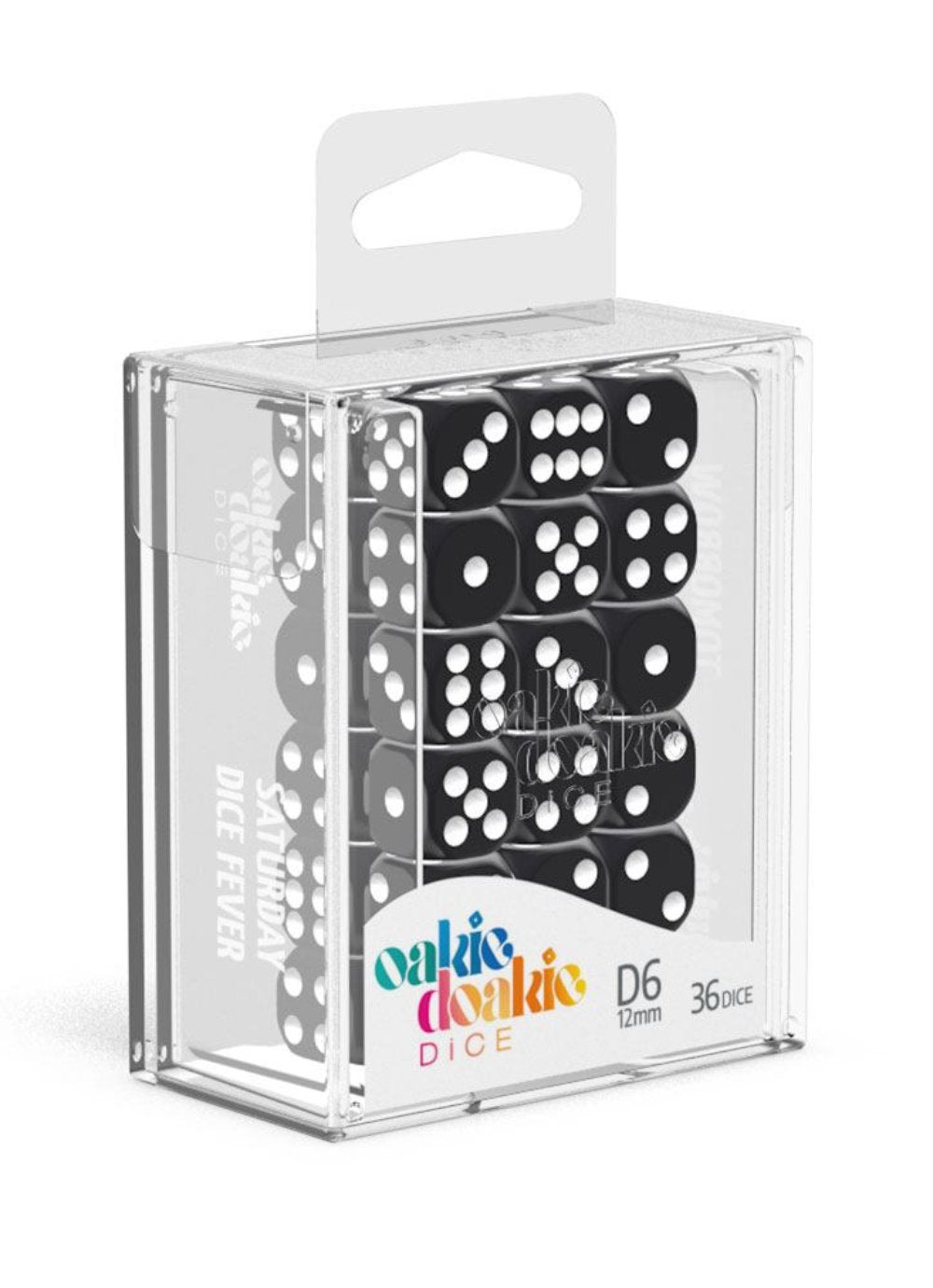 Oakie Doakie Dice W6 Würfel 12 mm Marble - Schwarz (36)