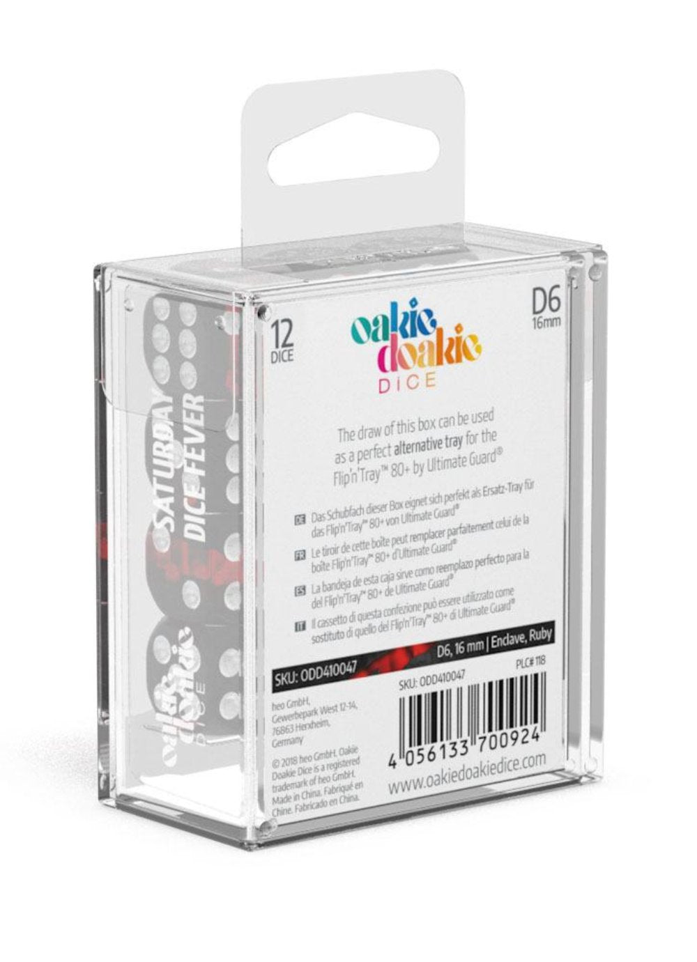 Oakie Doakie Dice W6 Würfel 16 mm Enclave - Ruby (12)