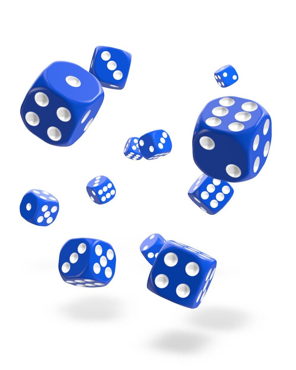 Oakie Doakie Dice W6 Würfel 12 mm Solid - Blau (36)