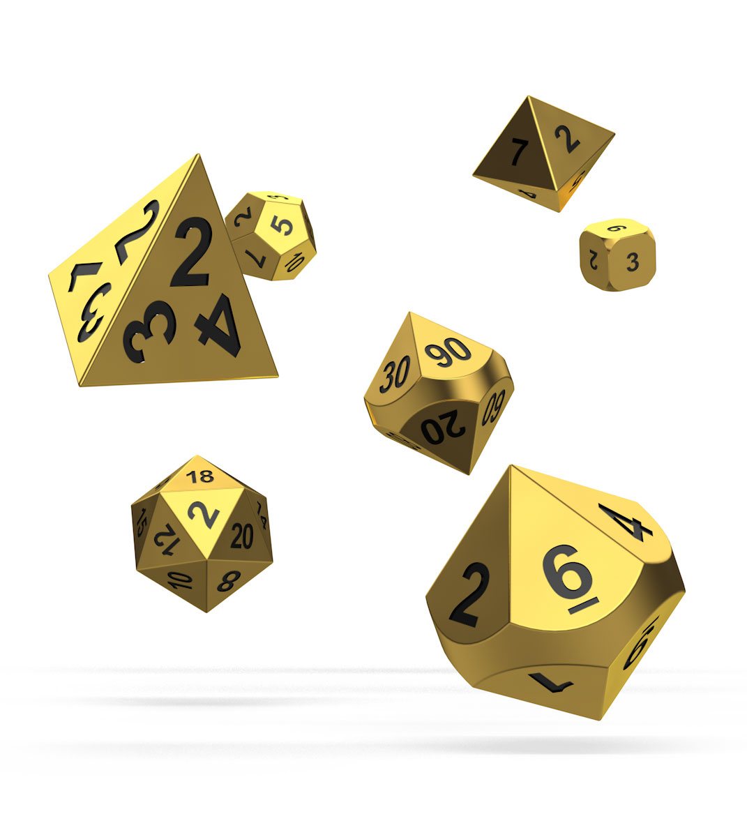 Oakie Doakie Dice Würfel RPG-Set Metal Dice - Aurym (7)