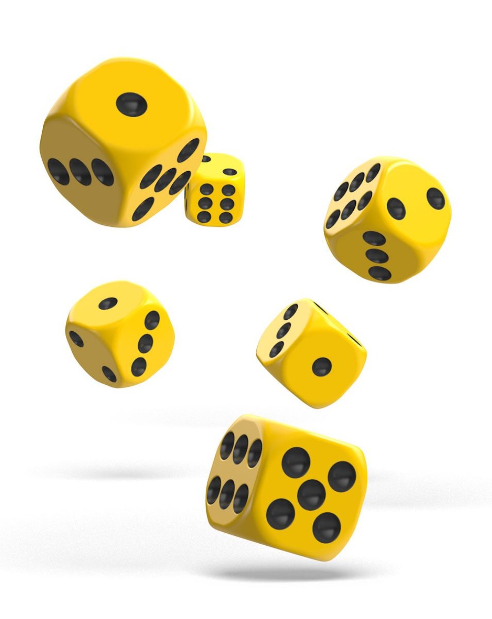 Oakie Doakie Dice W6 Würfel 16 mm Solid - Gelb (12)