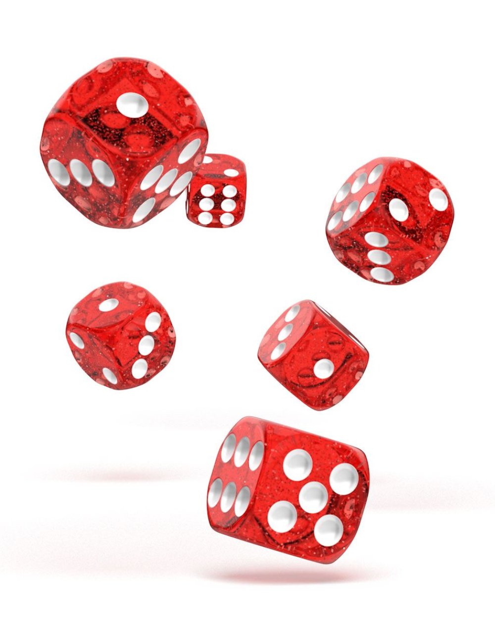 Oakie Doakie Dice W6 Würfel 16 mm Speckled - Rot (12)