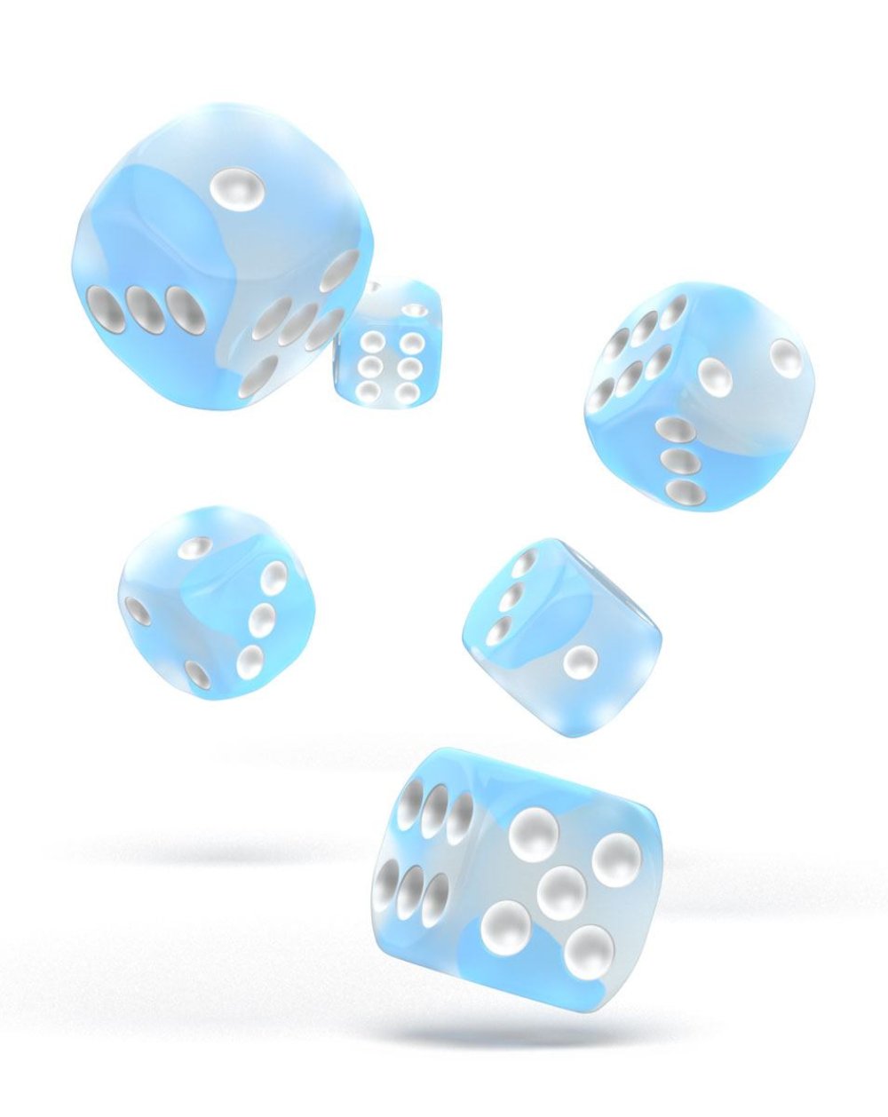 Oakie Doakie Dice W6 Würfel 16 mm Glow in the Dark - Arctic (12)