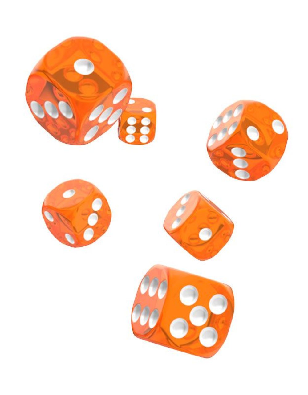 Oakie Doakie Dice W6 Würfel 16 mm Translucent - Orange (12)