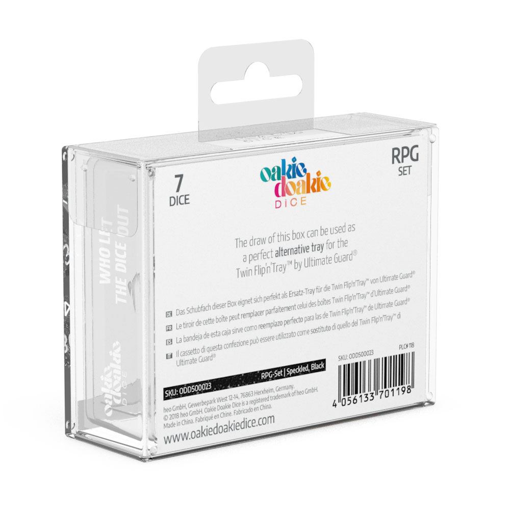 Oakie Doakie Dice Würfel RPG-Set Speckled - Schwarz (7)