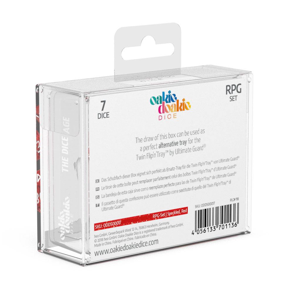 Oakie Doakie Dice Würfel RPG-Set Speckled - Rot (7)