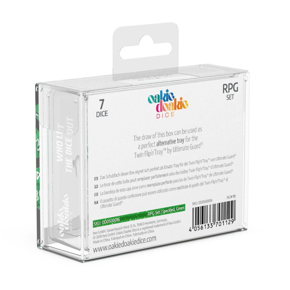 Oakie Doakie Dice Würfel RPG-Set Speckled - Grün (7)