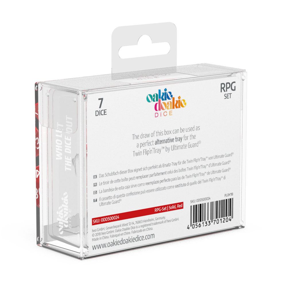 Oakie Doakie Dice Würfel RPG-Set Solid - Rot (7)