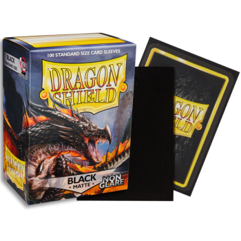 Dragon Shield Standard Sleeves - Black Amina Matte Non-Glare (100 Sleeves)