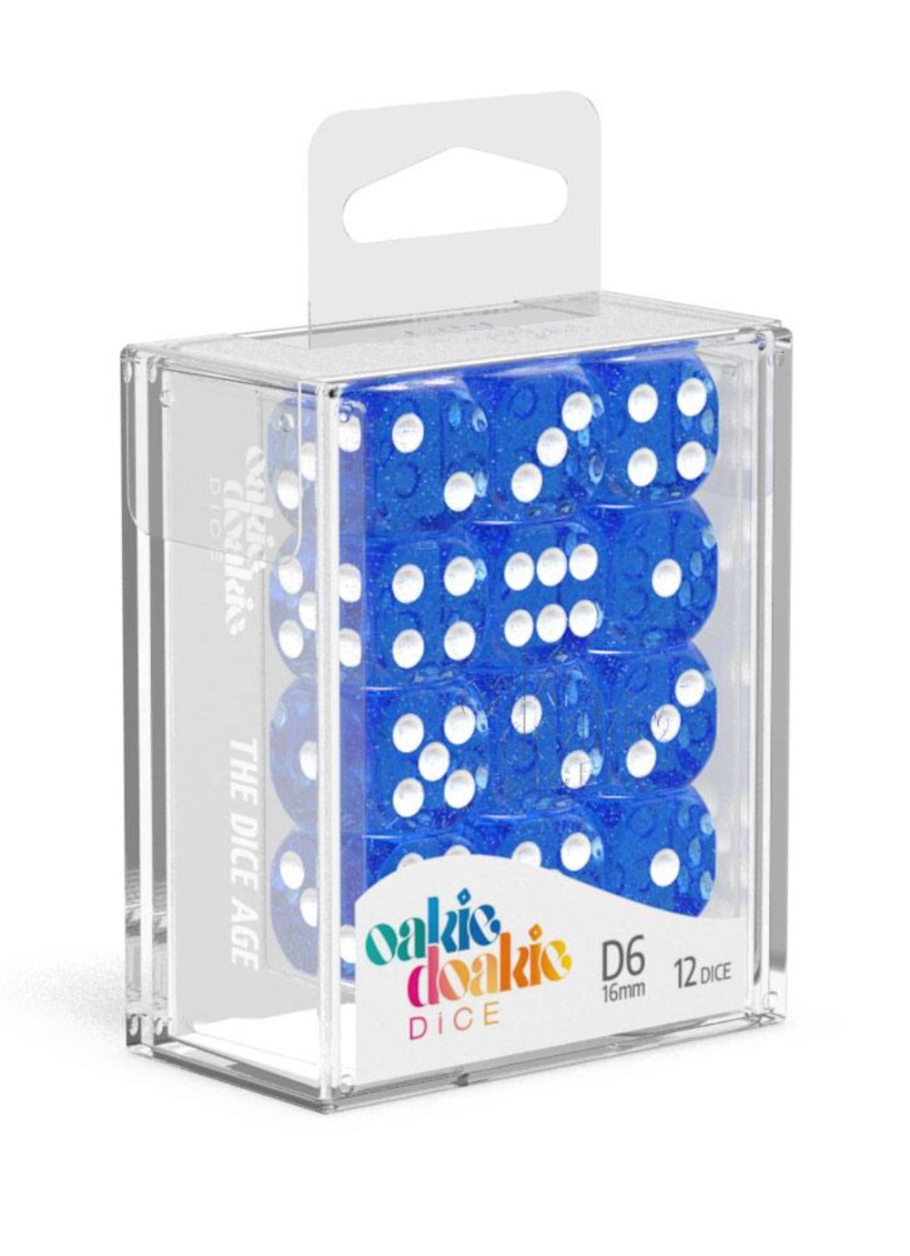 Oakie Doakie Dice W6 Würfel 16 mm Speckled - Blau (12)