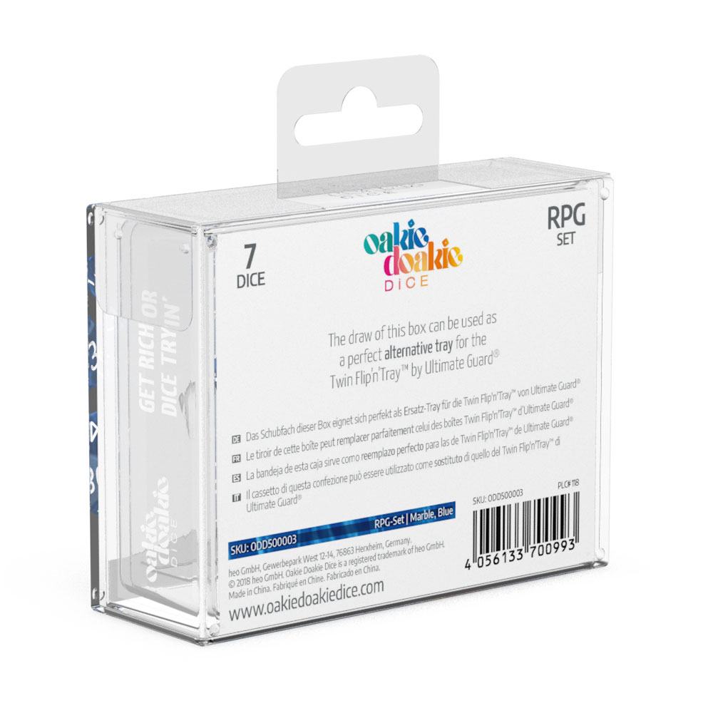 Oakie Doakie Dice Würfel RPG-Set Marble - Blau (7)