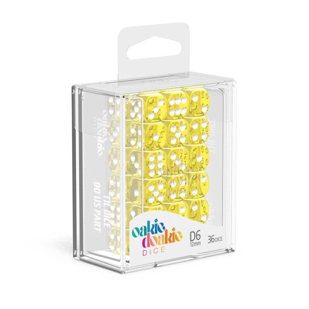 Oakie Doakie Dice W6 Würfel 12 mm Translucent - Gelb (36)
