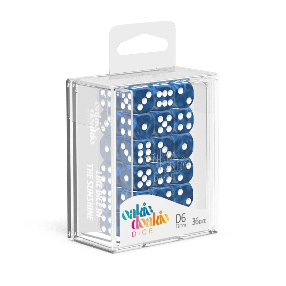 Oakie Doakie Dice W6 Würfel 12 mm Marble - Blau (36)