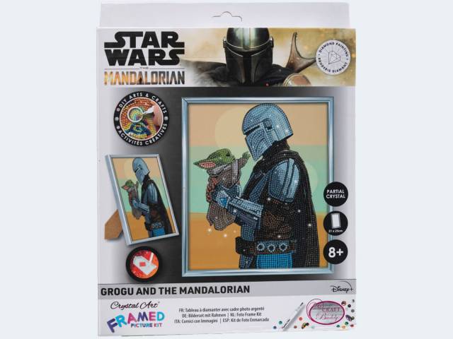 Crystal Art Star Wars Grogu & Mandalorian Rahmen