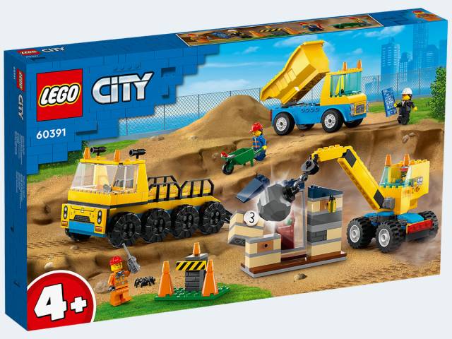 LEGO City Baufahrzeuge und Kran mit Abrissbirne