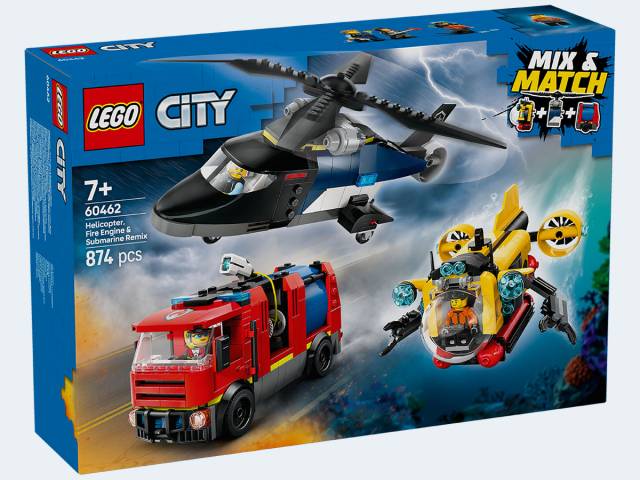 LEGO City Kombinationsset m Hubschrauber Löschauto