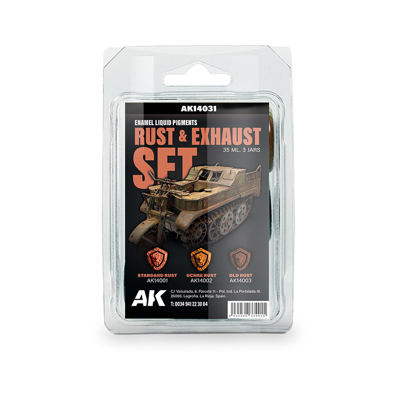 AK Interactive Enamel Liquid Pigments Rust & Exhaust