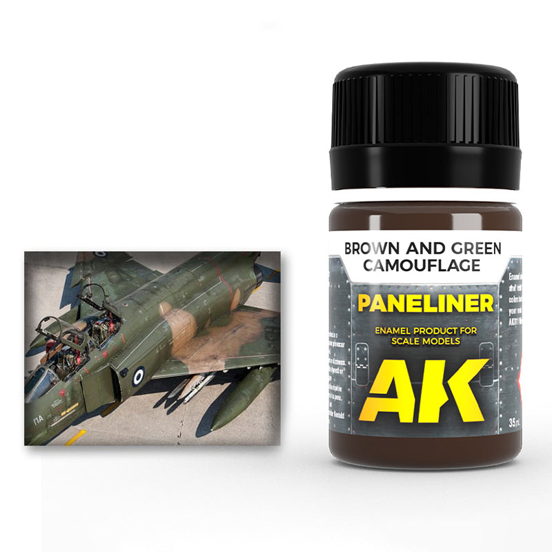 AK Interactive Enamel Effects Paneliner For Brown And Green Camouflage