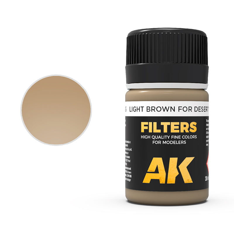 AK Interactive Enamel Effects Light Brown Filter for Afrika Korps Vehicles