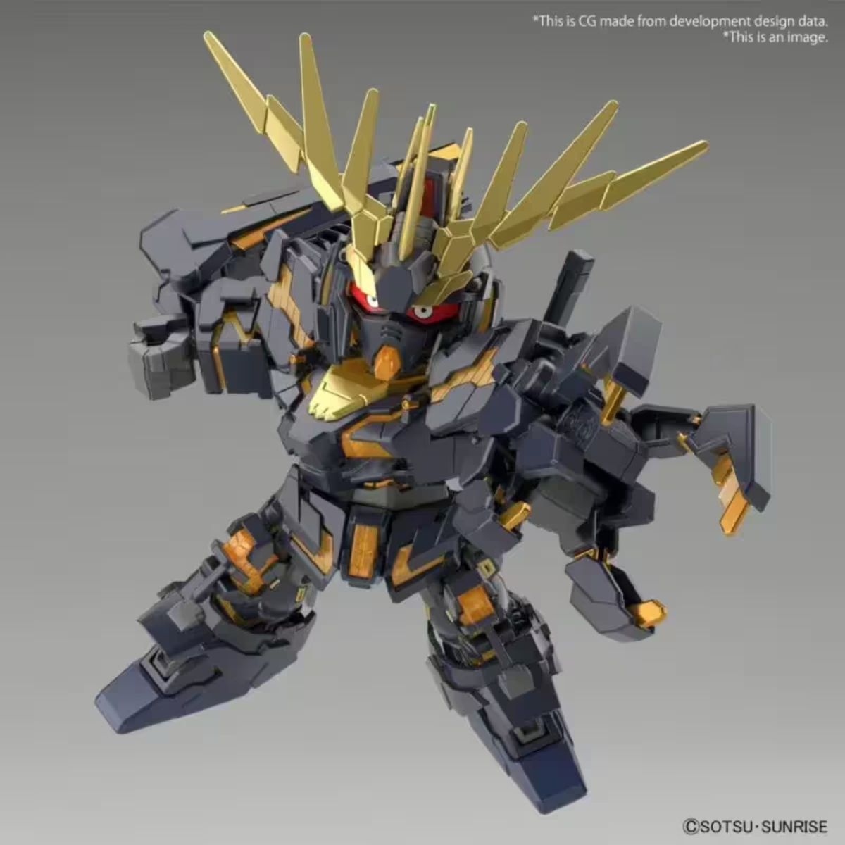 Bandai SD Gundam Unicorn 02 Banshee (Destroy) & Norn Parts Mobile Suit Gundam (8cm)