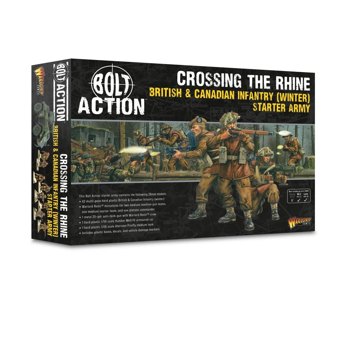 Bolt Action 'Crossing the Rhine' - British & Canadian Infantry (Winter) Starter Army