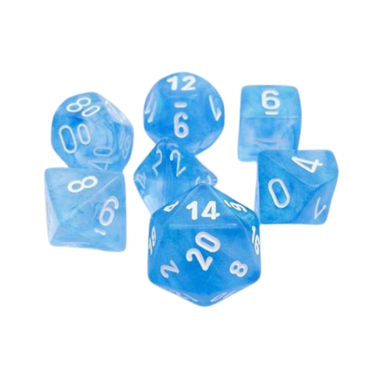 Chessex 7-Würfelset Borealis Himmelblau/Weiß