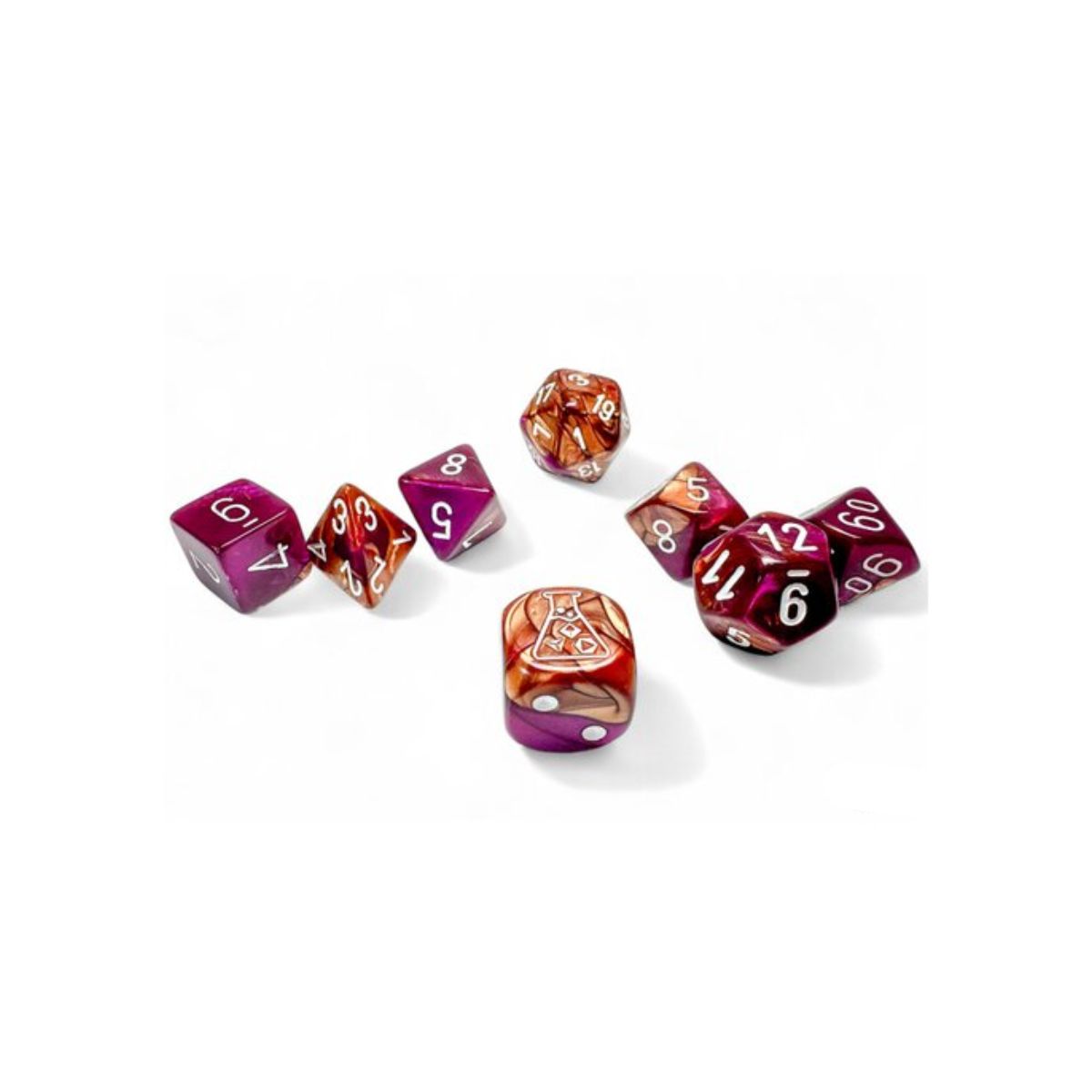 Chessex 7-Würfelset Gemini Copper-Purple/White