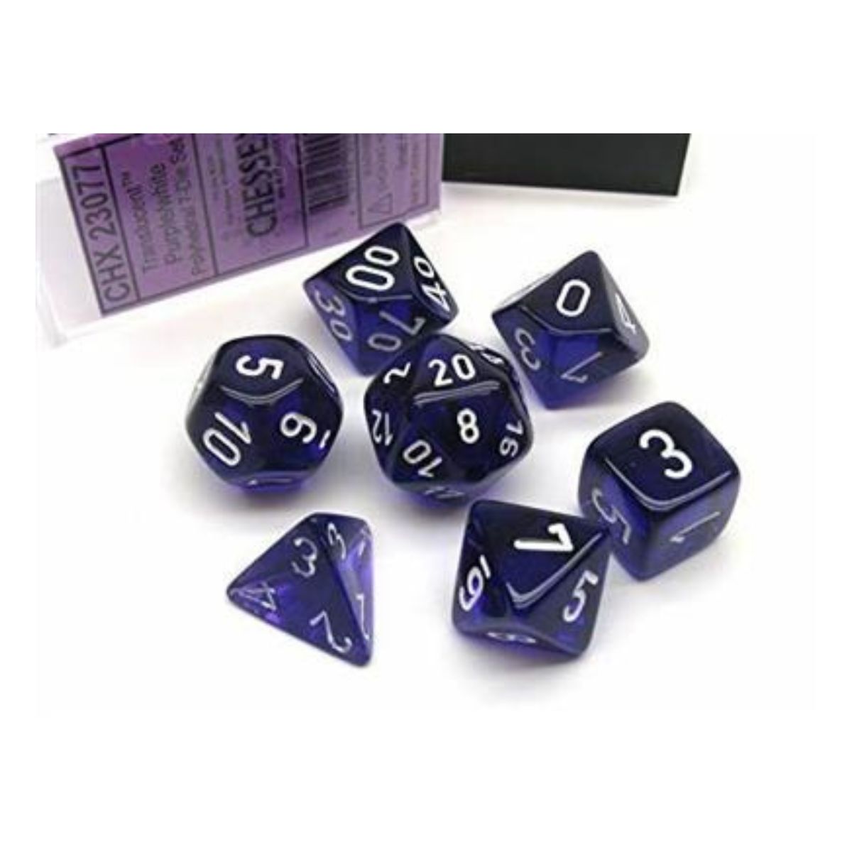 Chessex 7-Würfelset Translucent Violett/Weiß