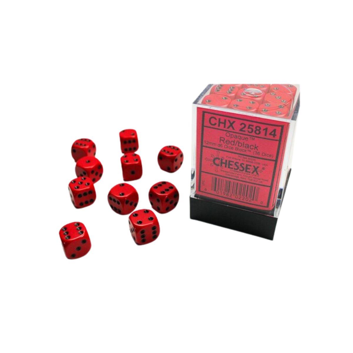 Chessex W6x36 Würfelset Opaque Red/Black