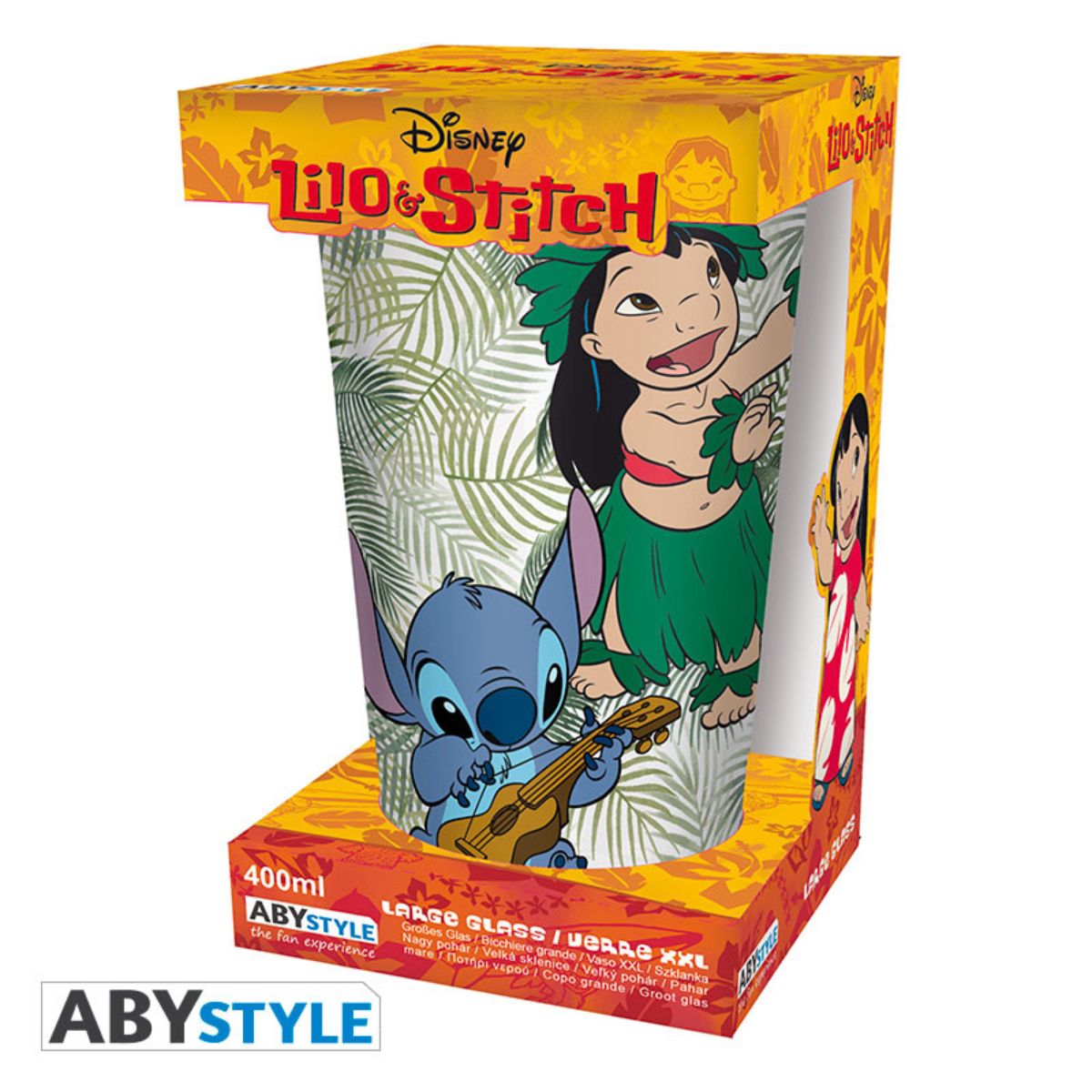 Disney Large Glass 400ml Lilo & Stitch
