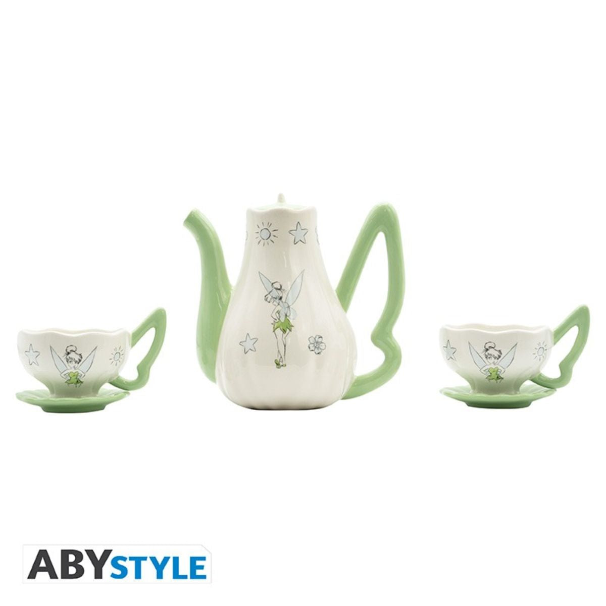 Disney Teapot With Tinkerbell Cups Set