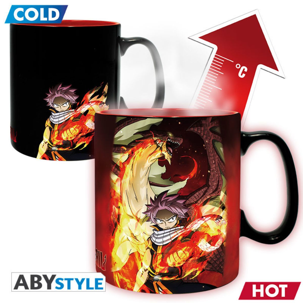 Fairy Tail Mug Heat Change 460 ml Natsu & Lucy
