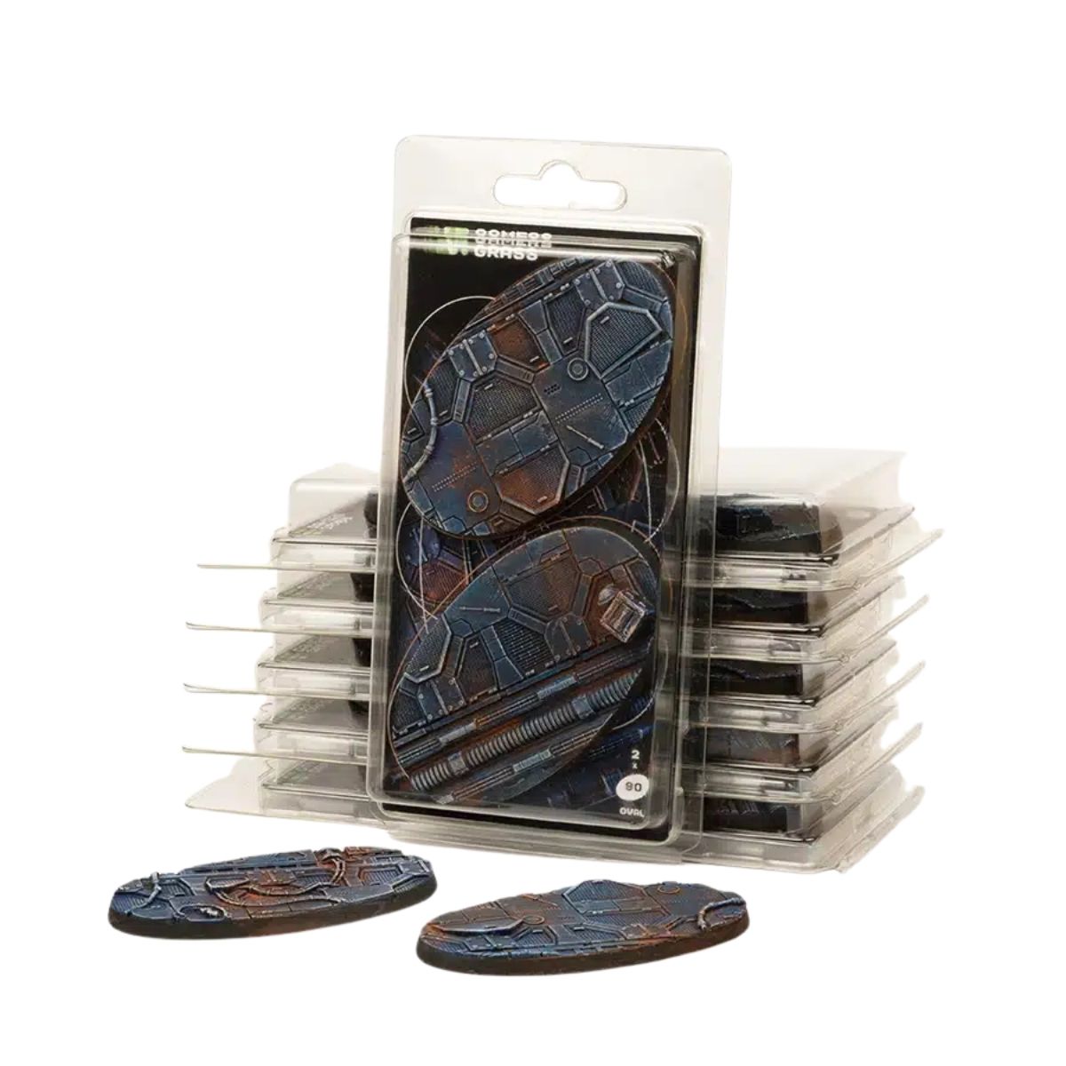 Gamers Grass Spaceship Corridor Bases, Oval 90mm (x2)