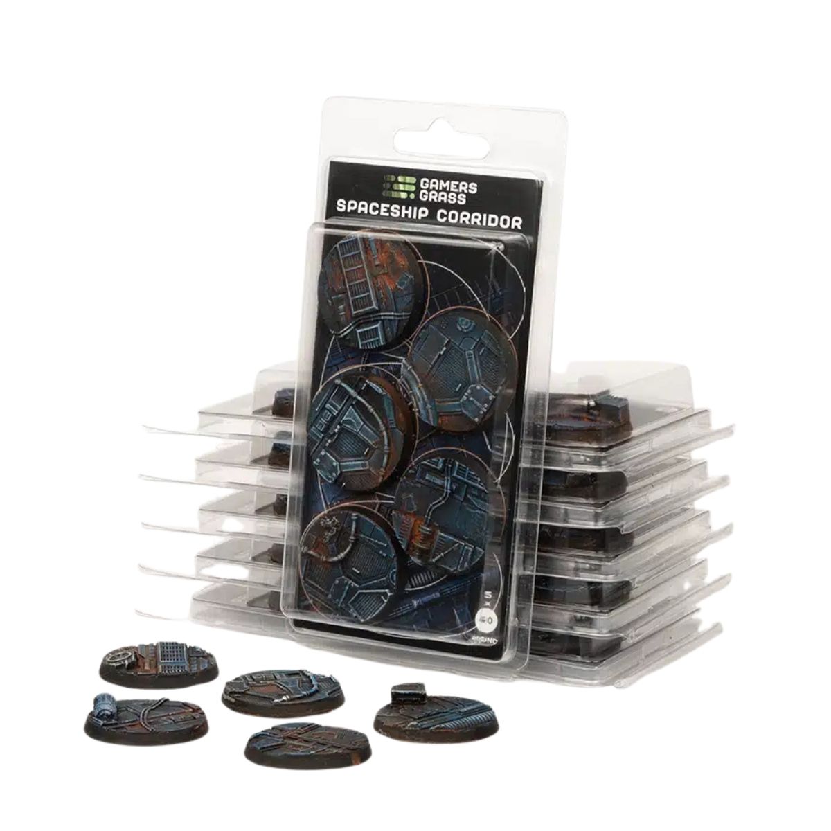 Gamers Grass Spaceship Corridor Bases, Round 40mm (x5)