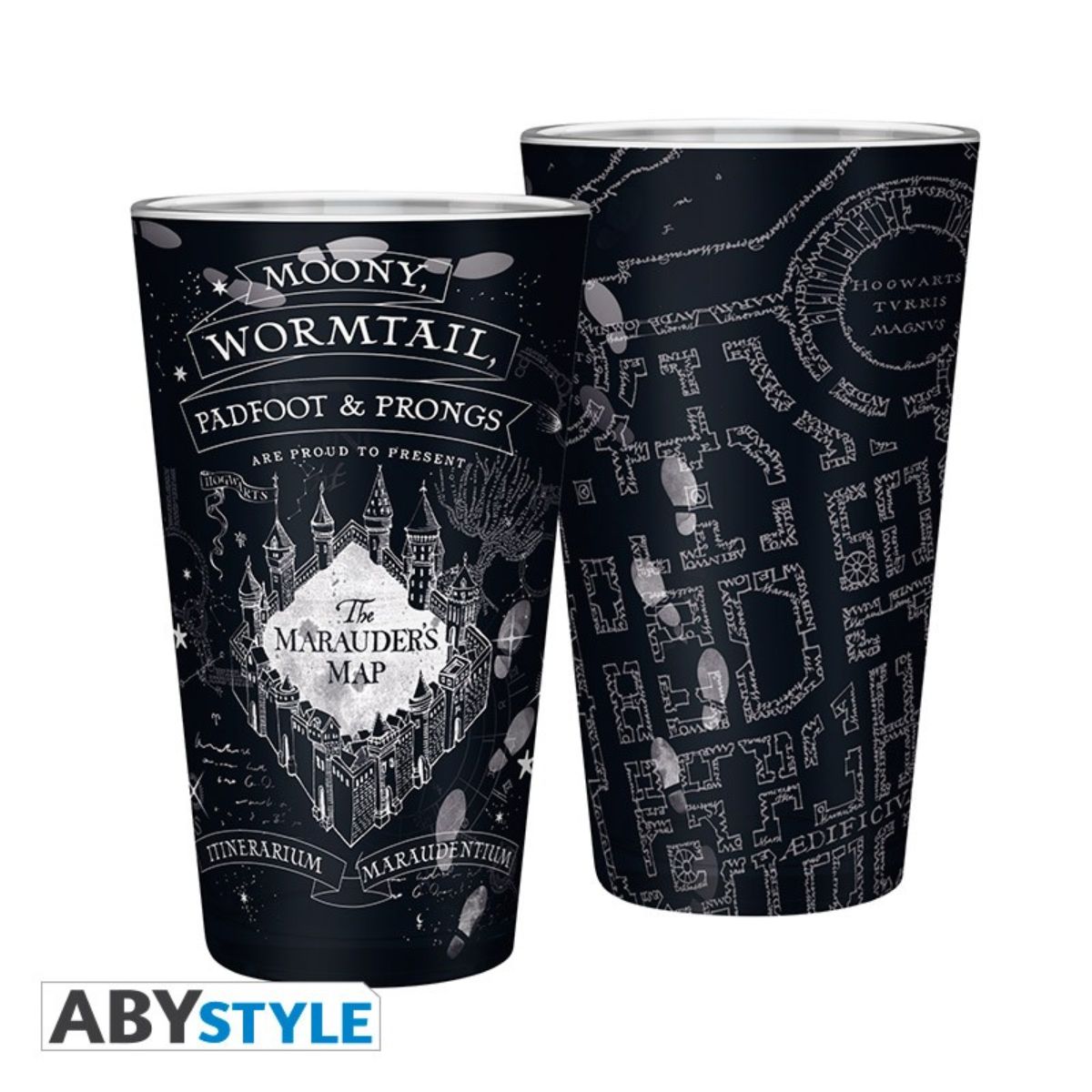 Harry Potter Large Glass 400ml Marauder'S Map Matte
