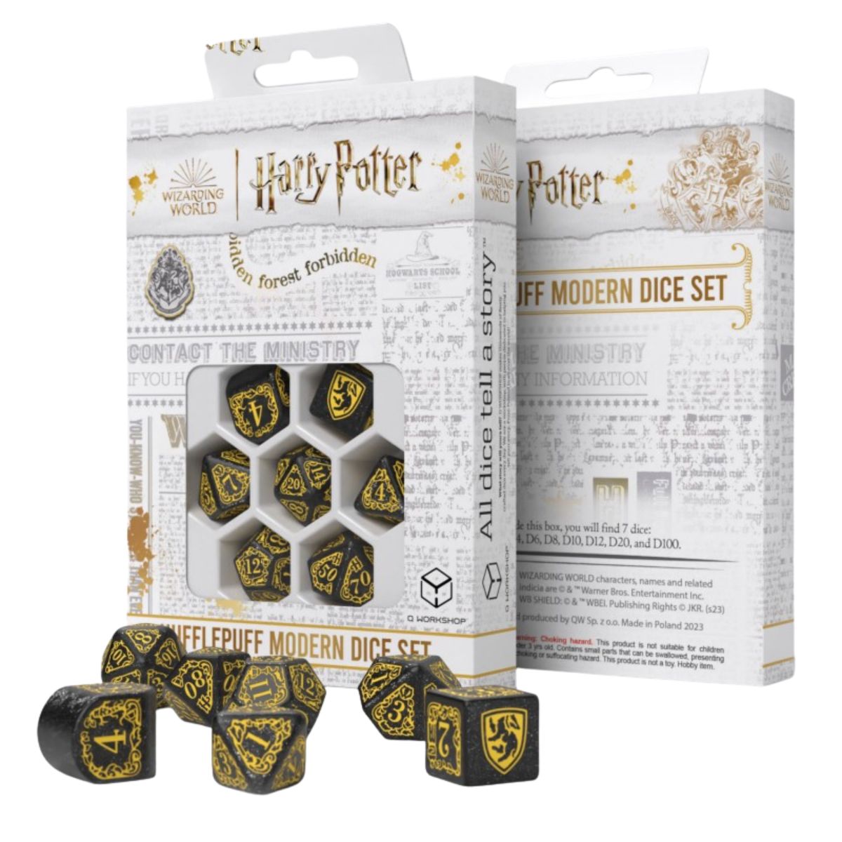 Q-Workshop Harry Potter Hufflepuff Modern Dice Set Schwarz