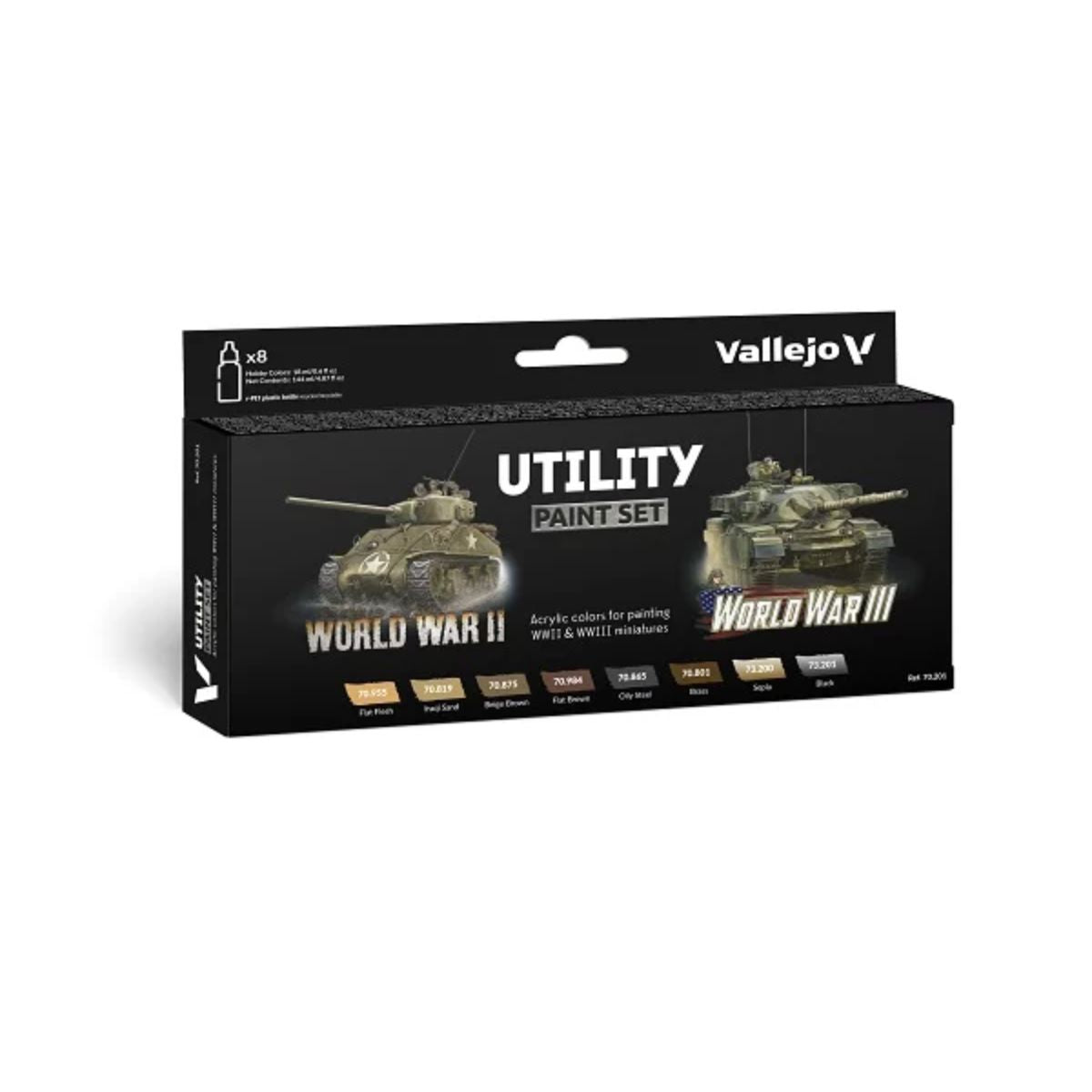 Vallejo Model Color Utility Paint Set WWII & WWIII (8 Farben)