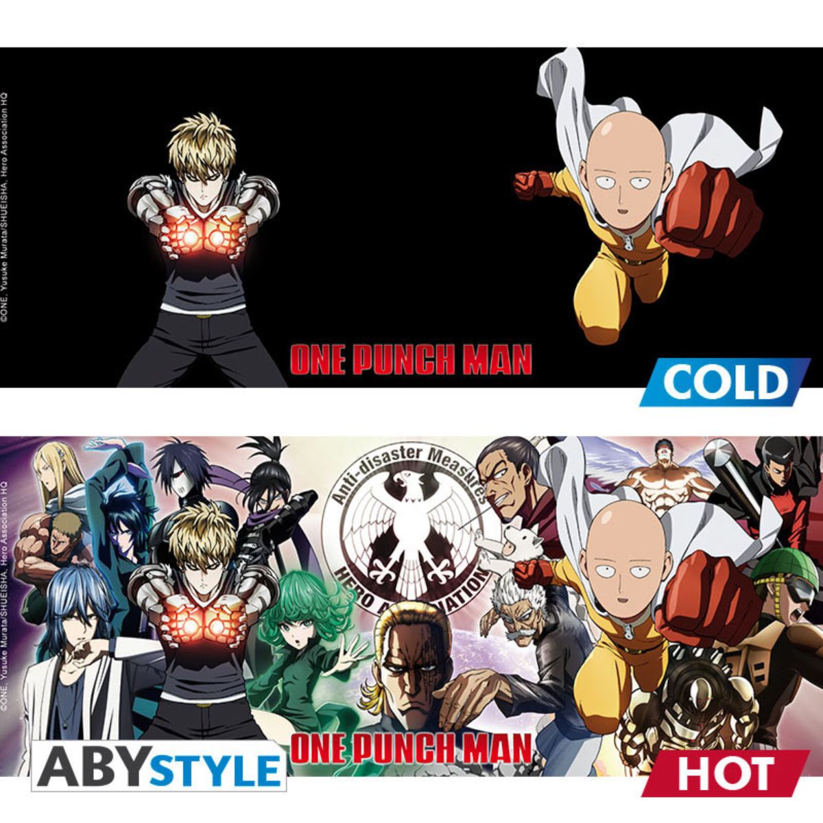 One Punch Man Mug Heat Change 460 ml Heroes With Box