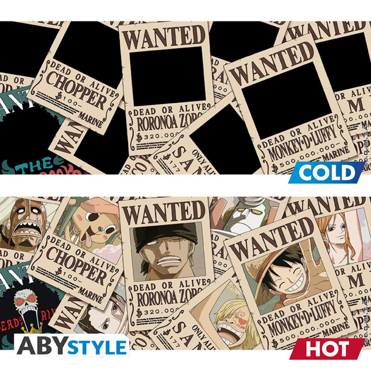 One Piece Mug Heat Change 460 ml Wanted Cardboard Box